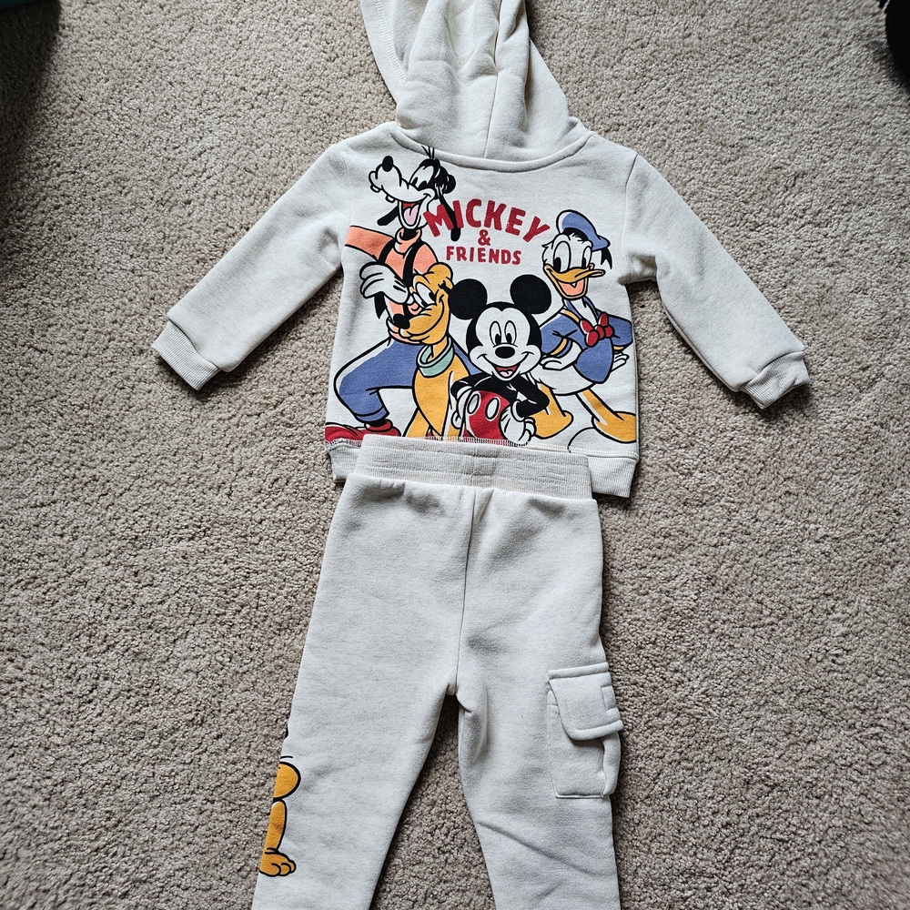 Disney Mickey & Friends Hoodie and Pants Set - White, Red, Blue, Yellow